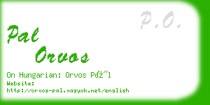 pal orvos business card